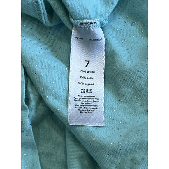 OshKosh Girls' Top Tie Sleeve Sparkle Peplum Shirt Size 7 - Picture 4 of 4